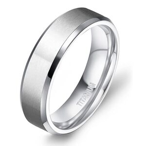 Silver Titanium Ring 6mm